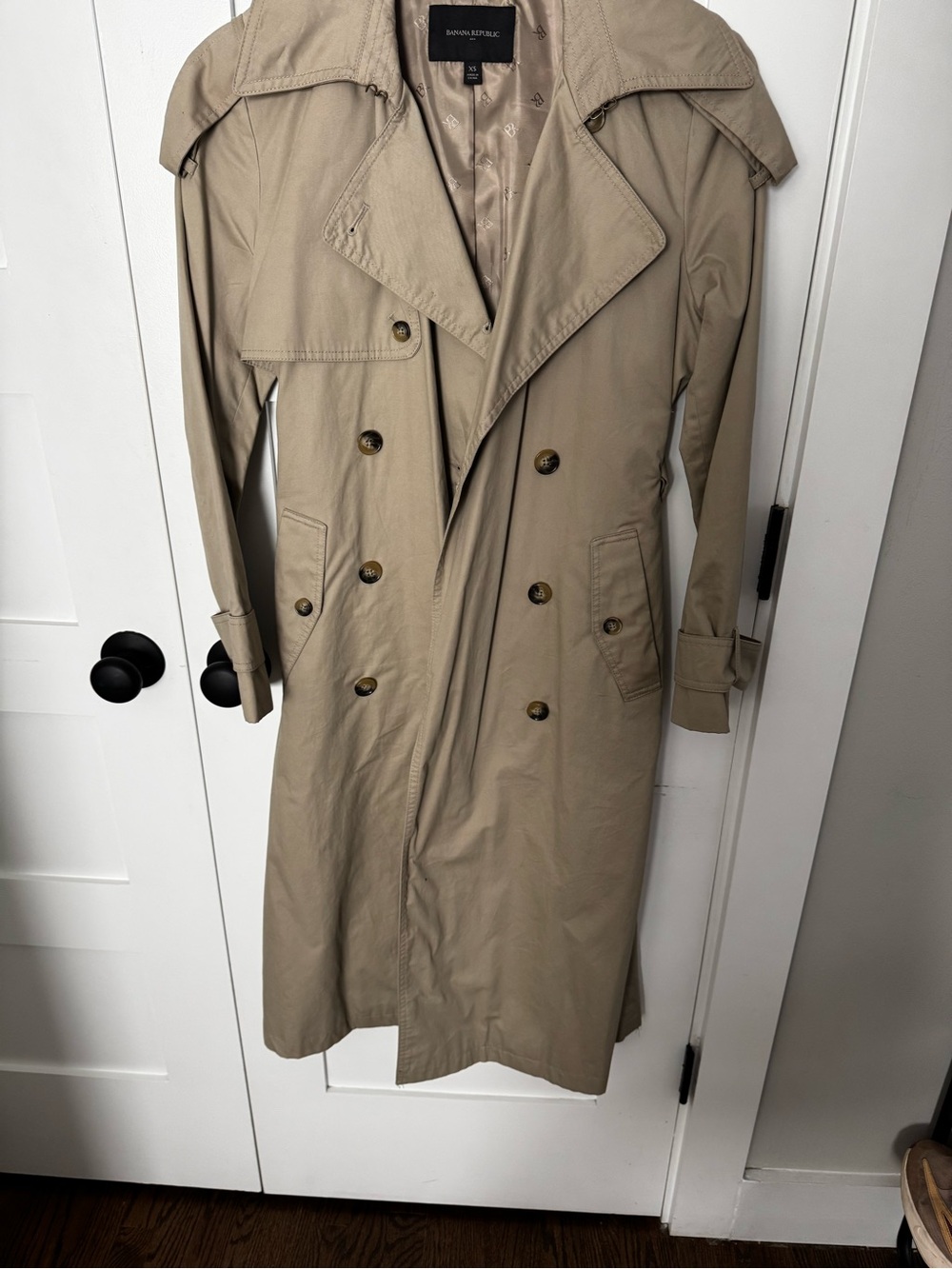 Banana Republic Khaki Double Breasted Trench Coat XS